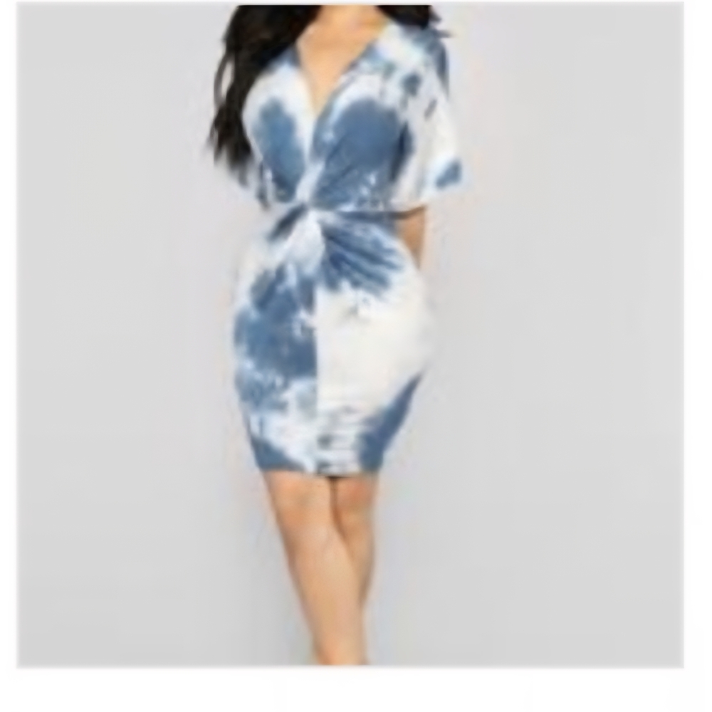 Fashion Nova Blue and White Mini Dress